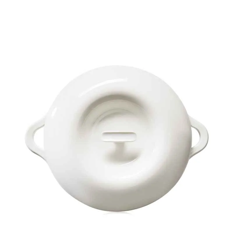 RUNDE INDUKTIONSKASSEROLLE 29 CM MIT PORZELLANDECKEL Alabaster Weiss