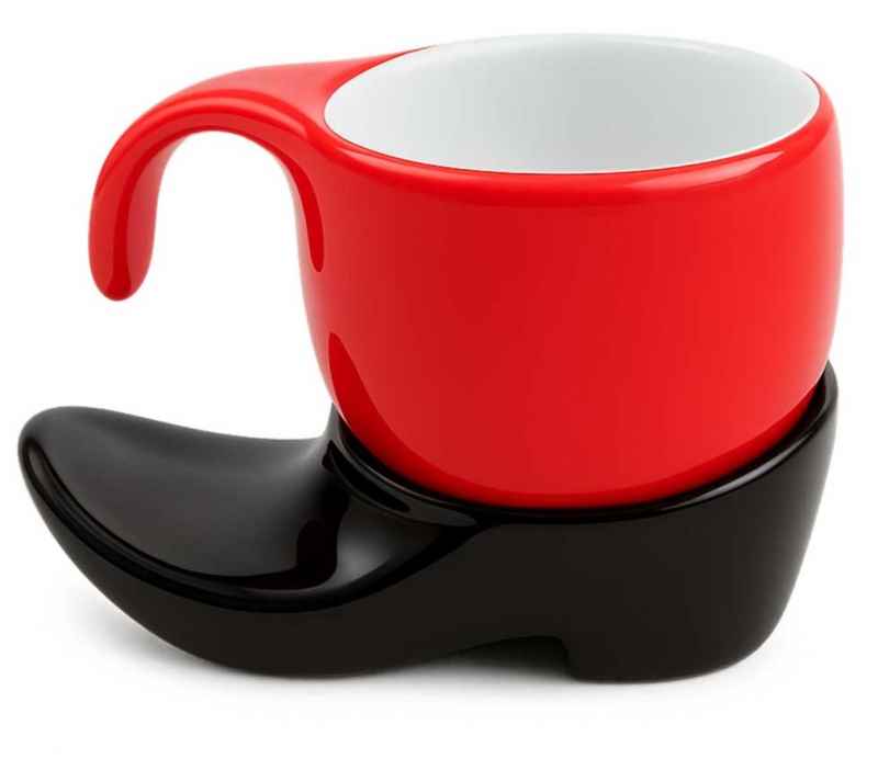 Preview: Espressotasse Vision 4tlg Schwarz / Rot im Farbwechsel