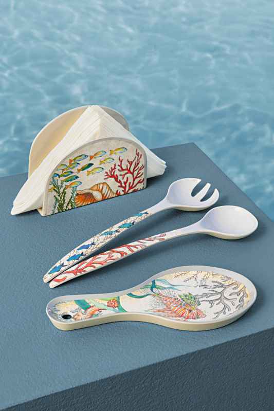 Preview: Salatbesteck 29 x 7 cm Sea Life