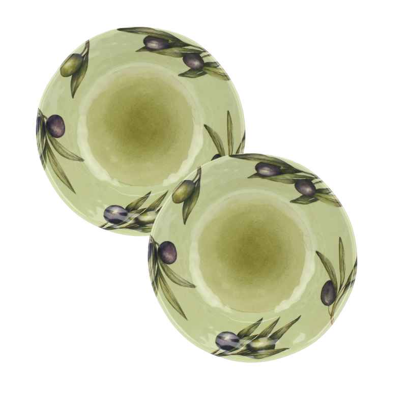 Preview: Suppenteller Tieferteller Ø 21 cm Olive Set mit 2 Stück