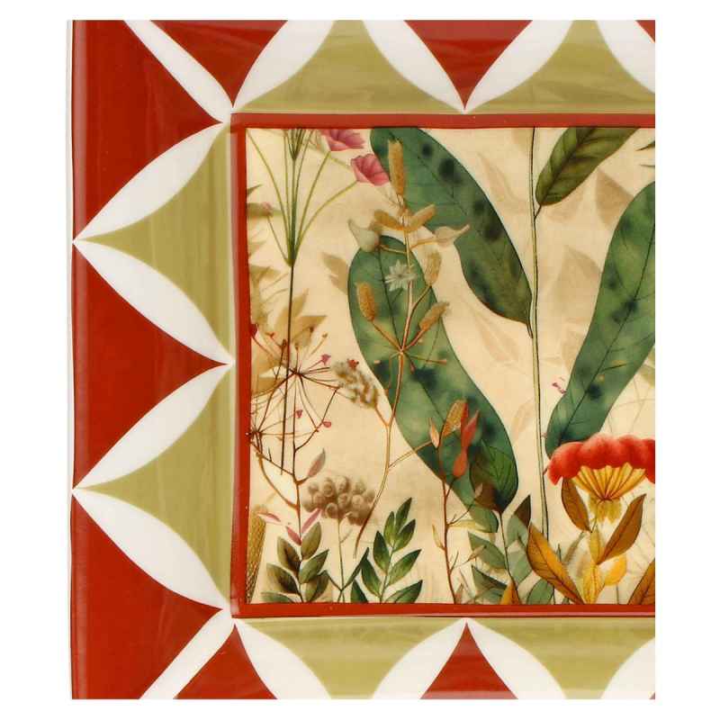 Preview: Schale/ Porzellanplatte rechteckig MIRABILIA 16 x 20 cm rot