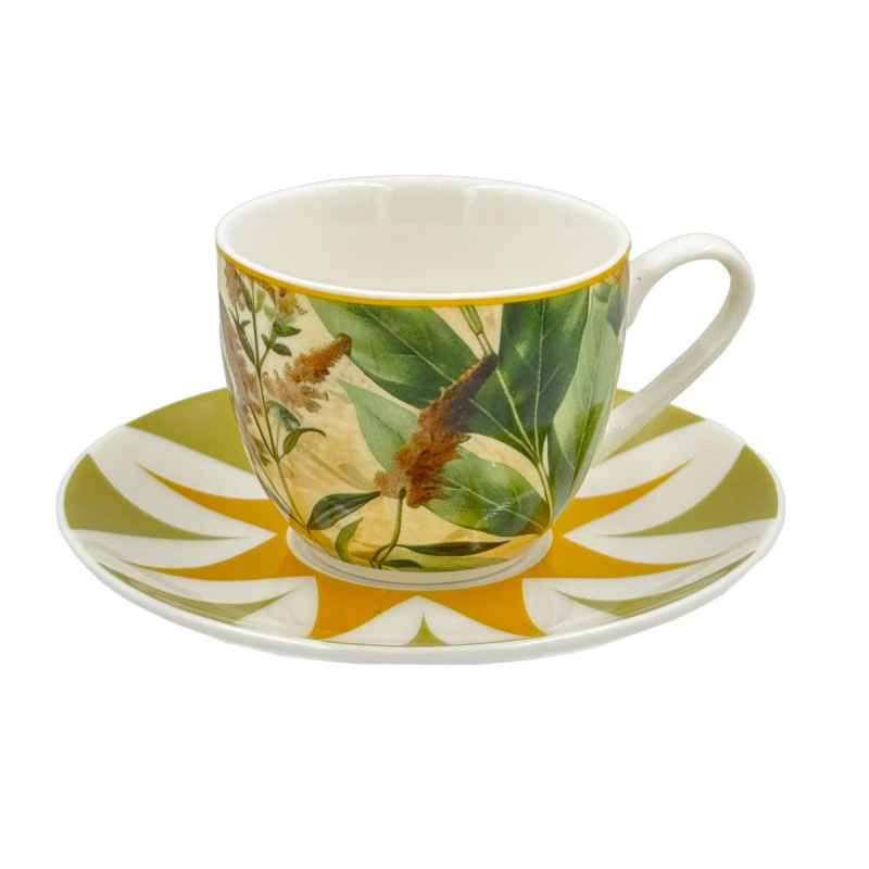 Preview: Espressotassen mit Untertassen 2er Set MIRABILIA 90 ml gelb
