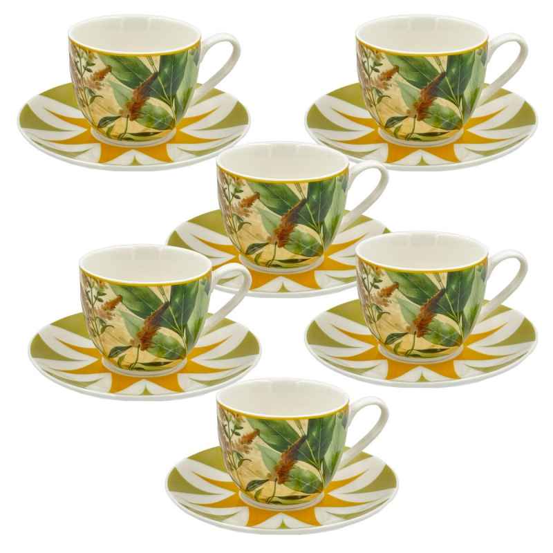 Preview: Espressotassen mit Untertassen 6er Set MIRABILIA 90 ml gelb