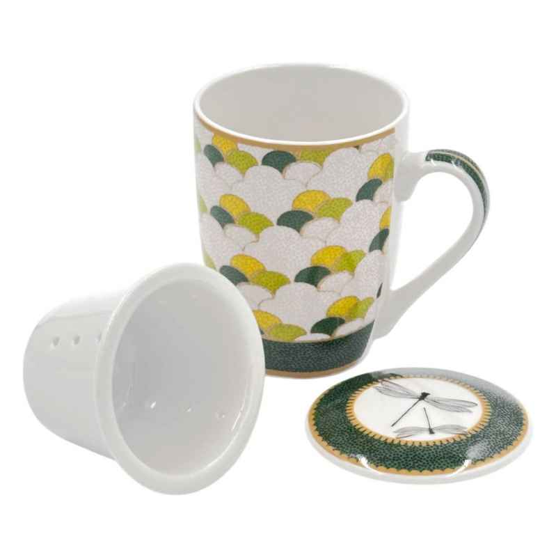 Preview: Teebecher mit Deckel & Filter MIRABILIA 300 ml "Libellula"