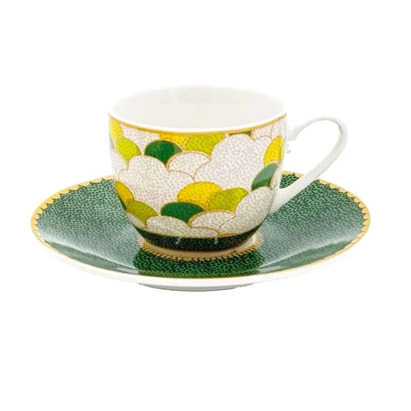 Espressotassen mit Untertassen 6er Set MIRABILIA 90 ml "Libellula"