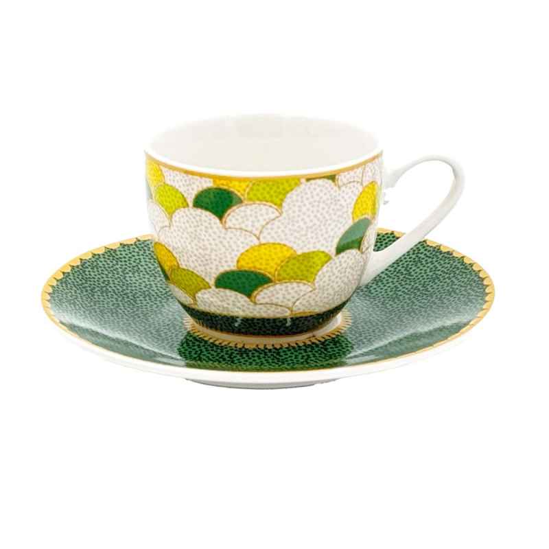 Preview: Espressotassen mit Untertassen 2er Set MIRABILIA 90 ml "Libellula"