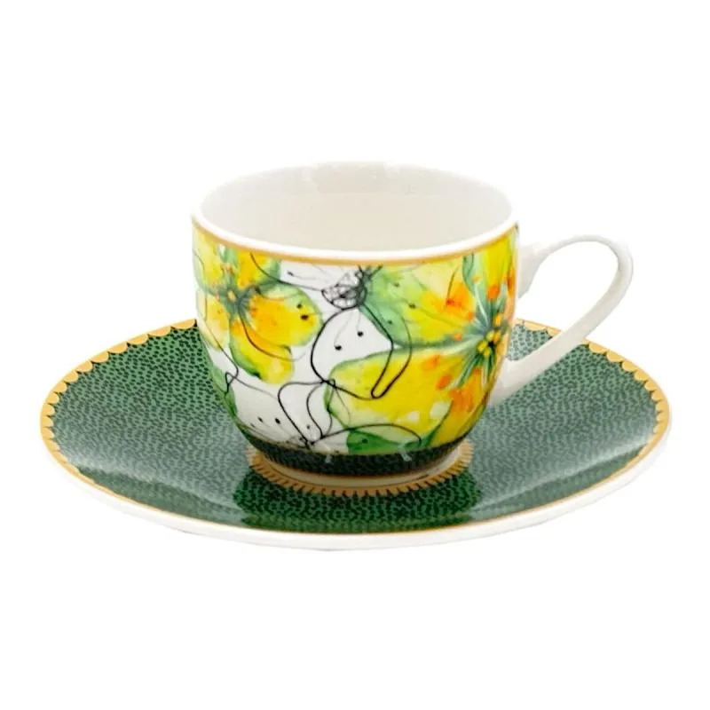 Espressotassen mit Untertassen 2er Set MIRABILIA 90 ml "Libellula"