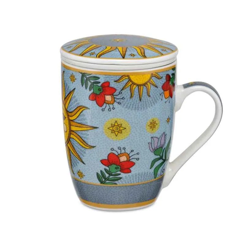 Teebecher mit Deckel & Filter MIRABILIA 300 ml „Sole & Luna“