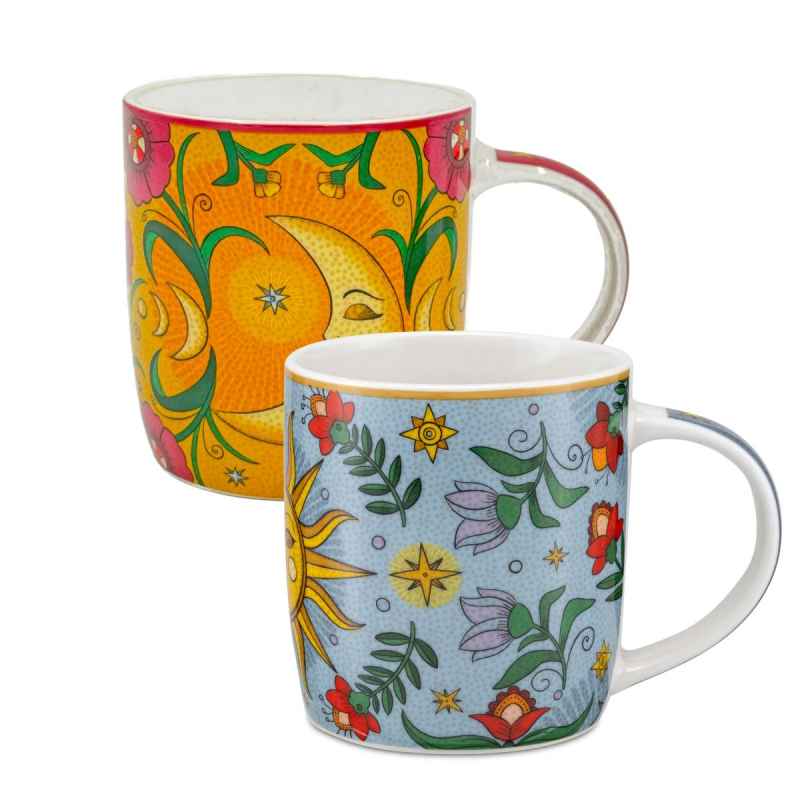 Preview: Porzellanbecher 2er Set MIRABILIA 350 ml „Sole & Luna“