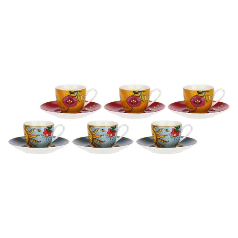 Preview: Espressotassen mit Untertassen 6er Set MIRABILIA 90 ml „Sole & Luna“