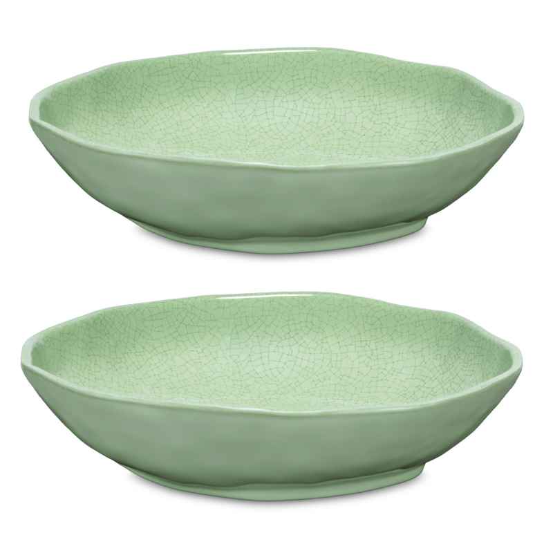 Preview: Teller tief / Suppenteller Ø 21 cm Atmosfera grün Set mit 2 Stück