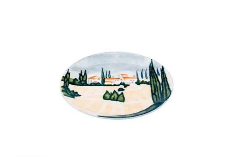 Teller flach 27cm handbemalt 