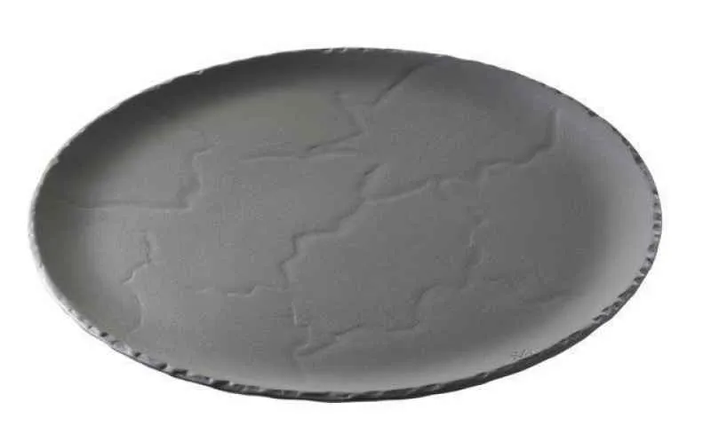 TELLER RUND/ BURGERTELLER/ STEAKTELLER/ SERVIERPLATTE 20 cm Matt schiefer