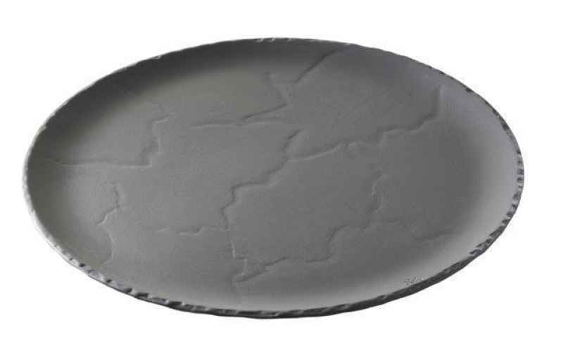 Preview: STEAKTELLER RUND 28,5 cm Matt schiefer