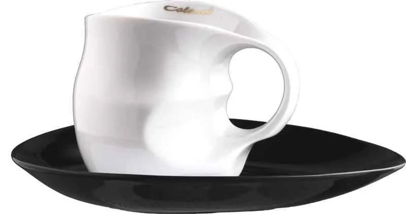 Luigi Colani Porzellan Kaffee Cappuccino Tasse mit Untertasse 2 tlg.