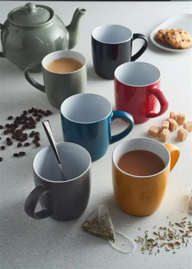 Tasse aus Steingut, petrol, 330 ml
