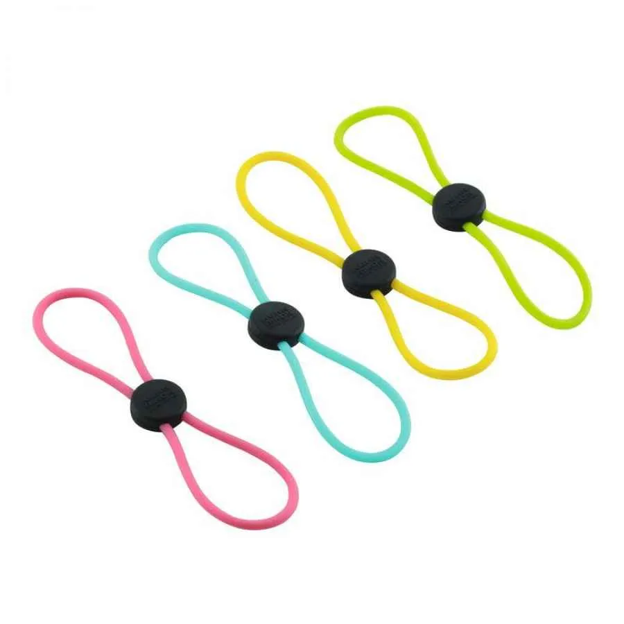 Elastische Schnellverschlüsse 4er-Set Leuchtfarben
