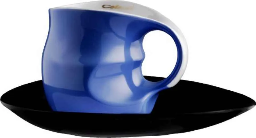 Luigi Colani Porzellan Frühstücksgedeck 4 teilig blau