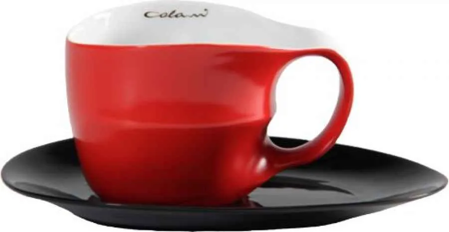 Luigi Colani Porzellan Jumbotasse 2 tlg. schwarz & rot