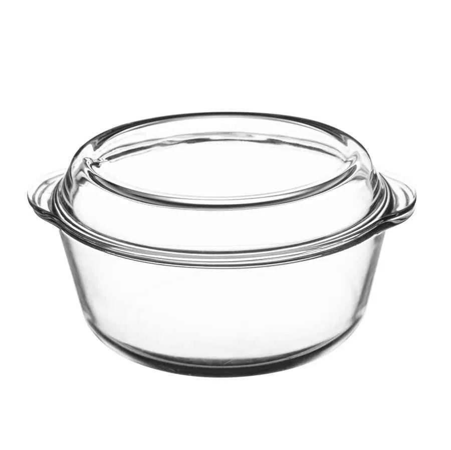 Auflaufform mit Deckel Borosilikatglas, 3 Liter, rund Mason Cash