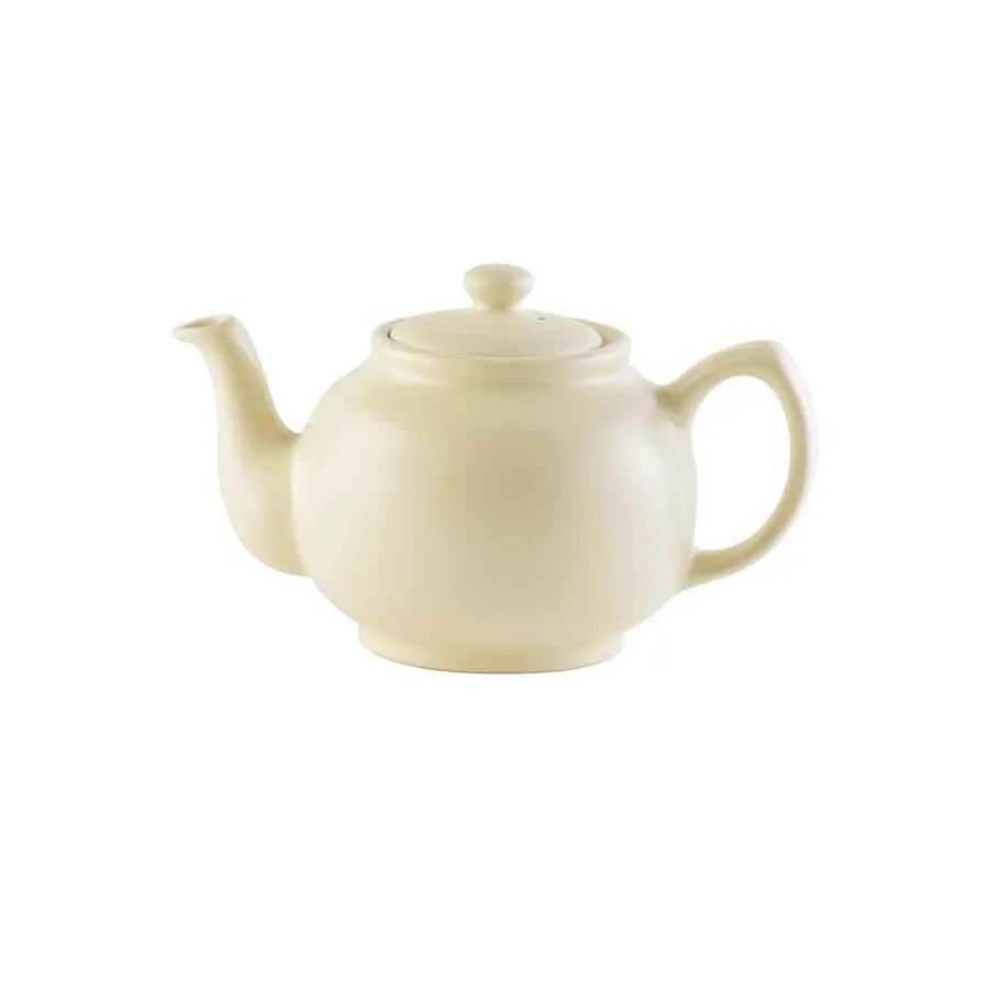Teekanne 450 ml Steingut matt creme, für 2 Tassen