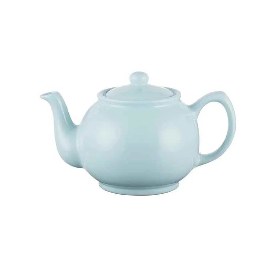 Teekanne 1100 ml Steingut pastell blau, für 6 Tassen