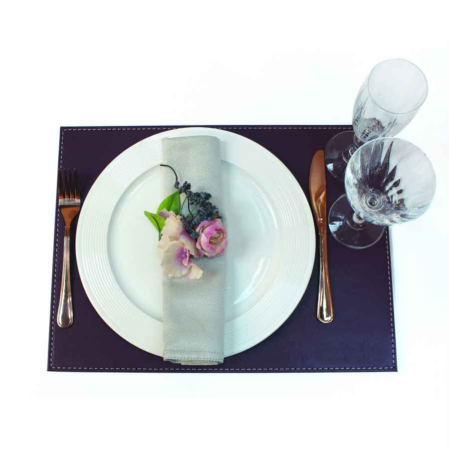 Platzset 40 x 30 cm pflaume / elfenbein