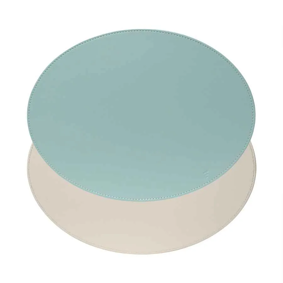 Platzset, Oval, Mint/Elfenbein 45 x 34cm