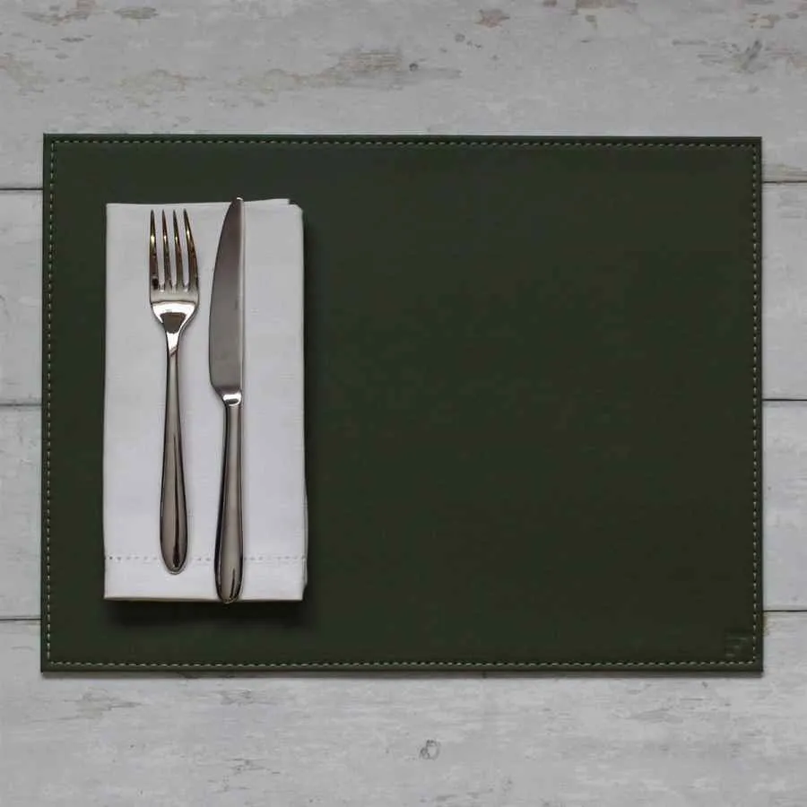 Platzset 40 x 30 cm Olive/Elfenbein