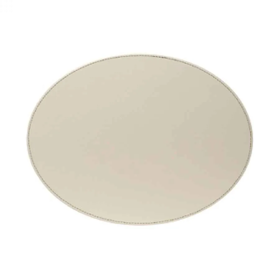 Platzset, Oval, Olivegrün/Elfenbein 45 x 34 cm