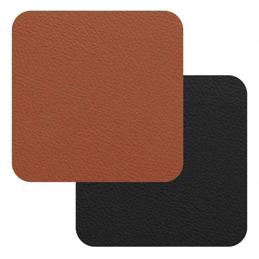 Fleximats Untersetzer, 4er Set, 10x10cm, Cognac/Schwarz