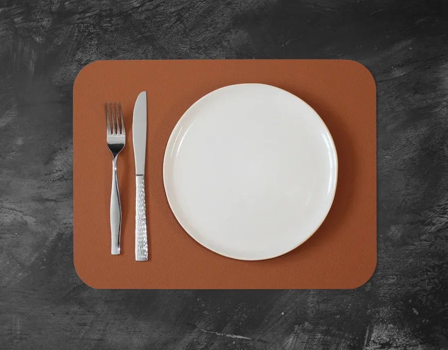 Fleximats Platzsets, 2er Sets, 46x33cm, Cognac/Schwarz