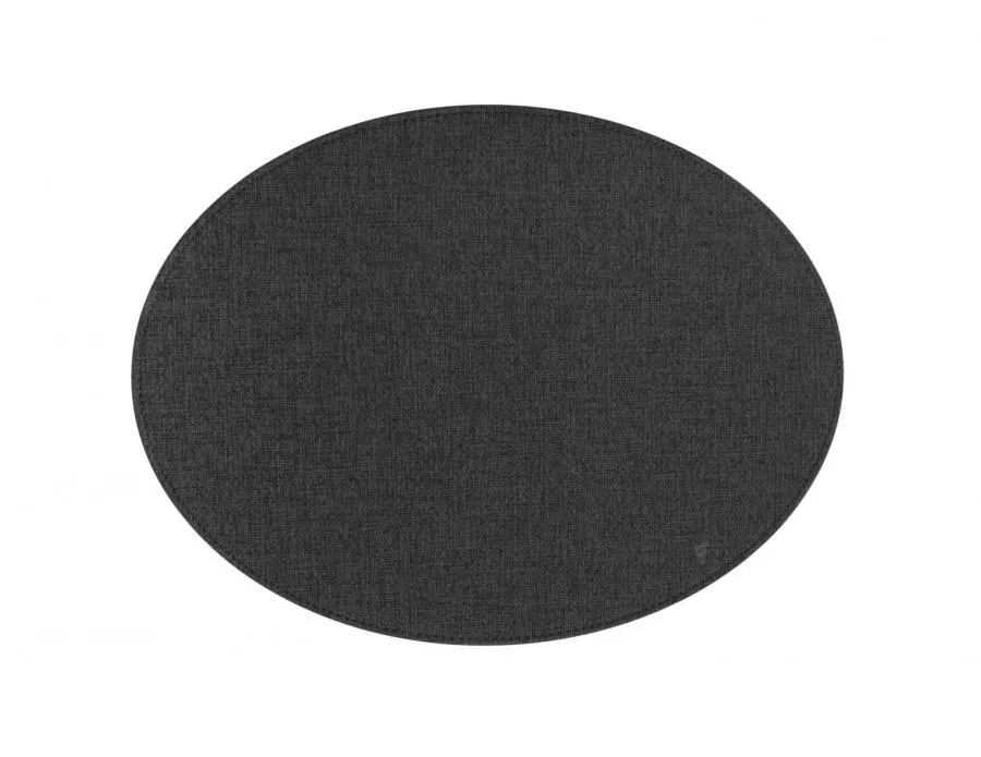 Ovales Platzset Textilstruktur 45 x 34 cm schwarz