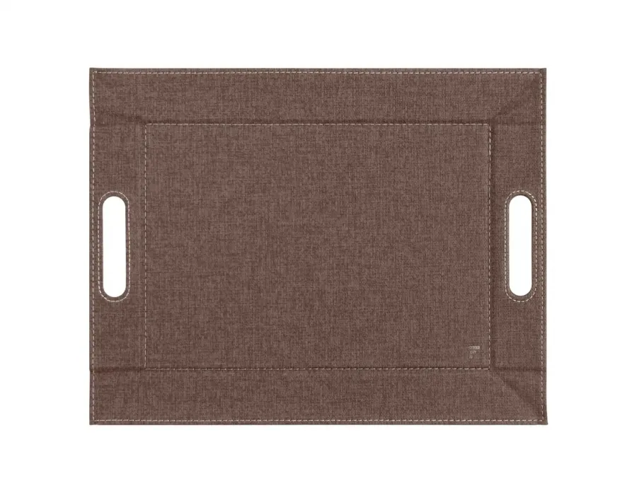 Tablett Textilstruktur klein 45 x 35 cm braun