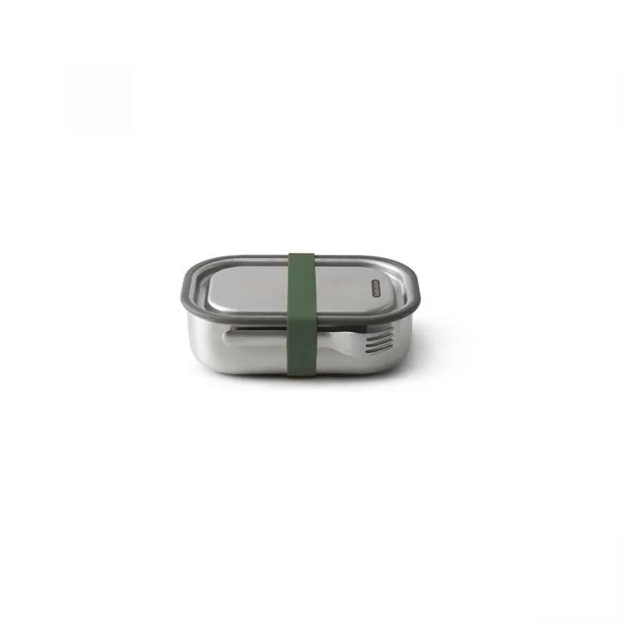 Edelstahl Lunch Box - Olive, 1000 ml, Edelstahl/Silikon, Maße: 20 x 15 x 6,5 cm