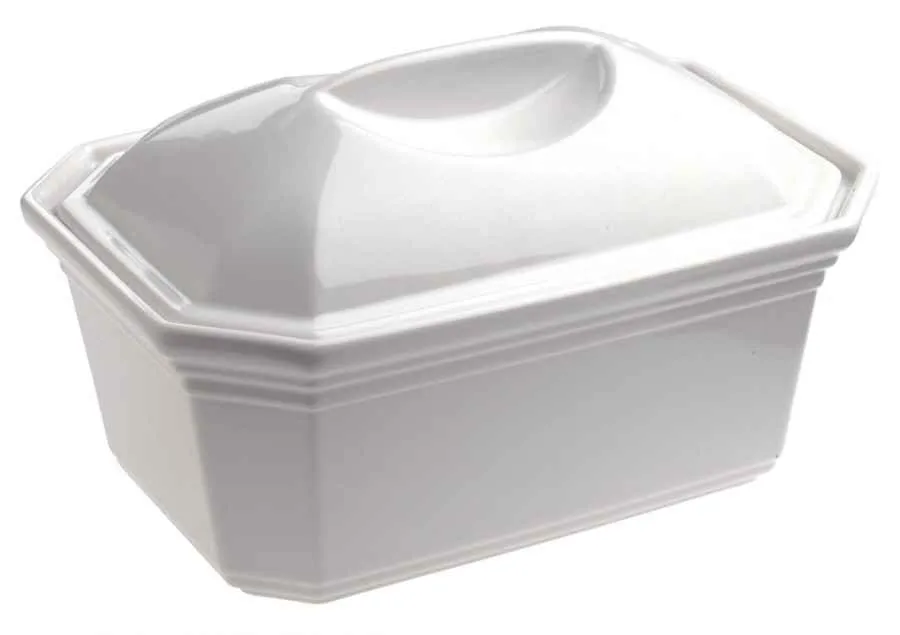 PASTETENFORM, ACHTECKIG MIT DECKEL Weiss 60 cl