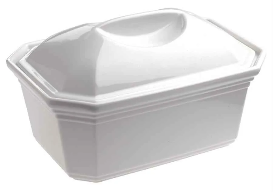PASTETENFORM, ACHTECKIG MIT DECKEL Weiss 60 cl
