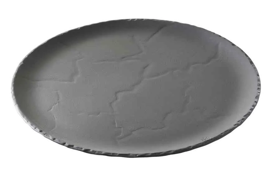 TELLER RUND/ BURGERTELLER/ STEAKTELLER/ SERVIERPLATTE 32 cm Matt schiefer style