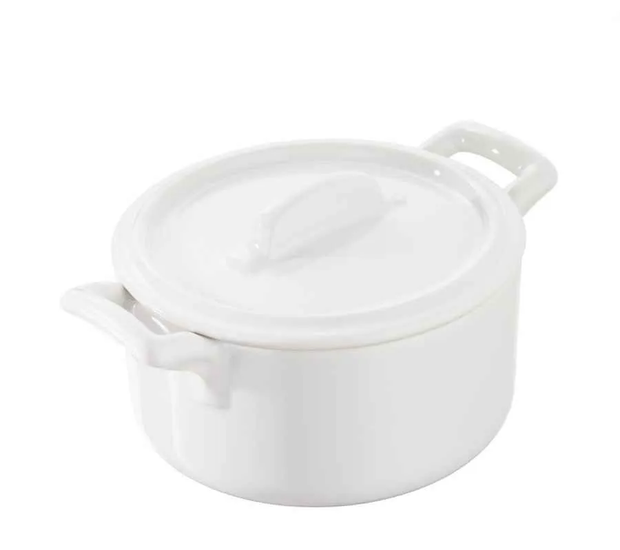 KASSEROLLE MIT DECKEL 20 cl, RUND Weiss