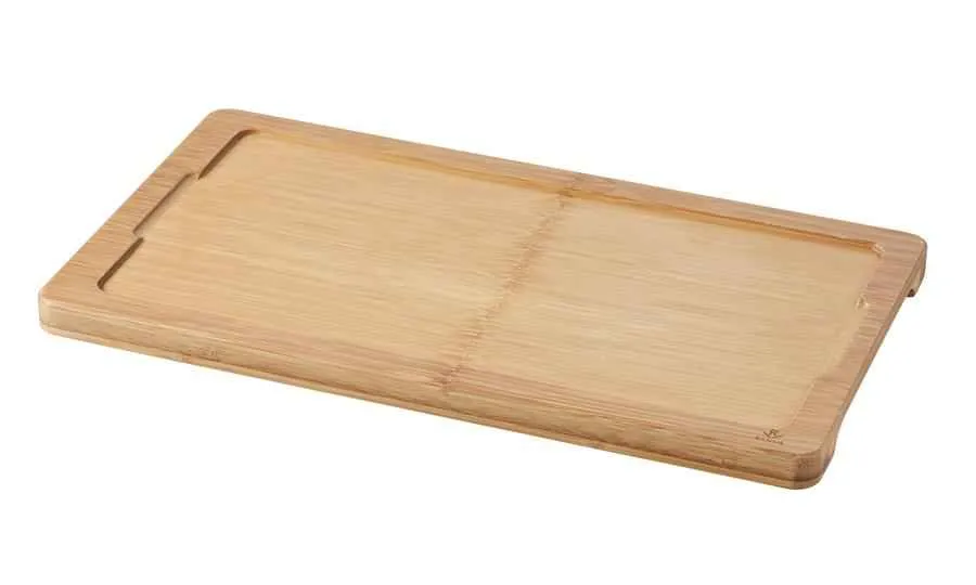 HOLZTABLETT/ HOLZBRETT 34 x 19,5 cm FUER TELLER/ PLATTE/ STEAKTELLER 30 x 16 cm Bambus