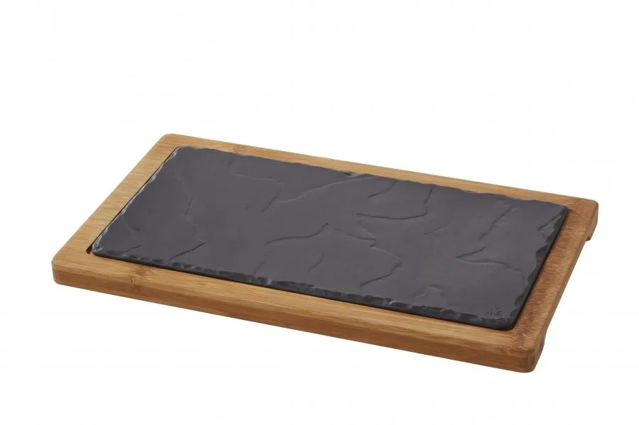 HOLZTABLETT 34 x 19,5 cm FÜR STEAKTELLER 30 x 16 cm Bambus