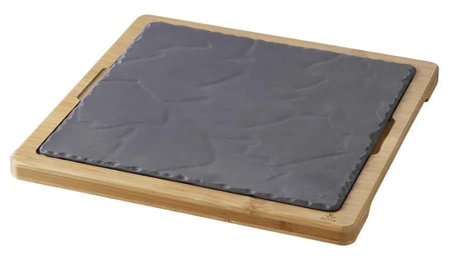 HOLZTABLETT 29,2 x 29,2 cm für Steakteller 25 x 25 cm Bambus