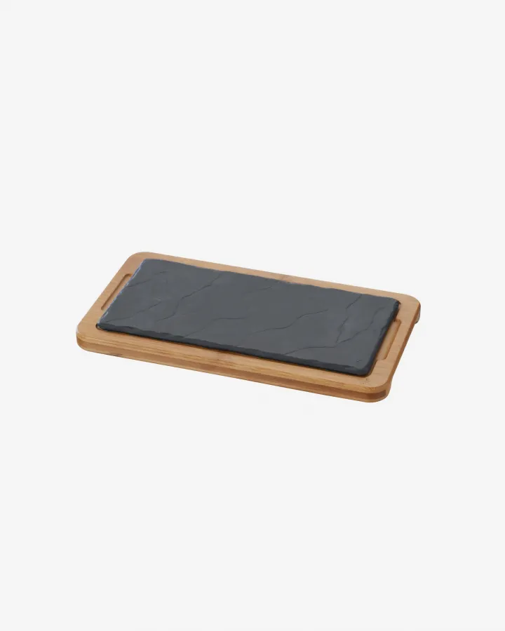 HOLZTABLETT 28,5 x 15 cm FÜR RECHTECKIGE TELLER 25 x12 cm Bambus