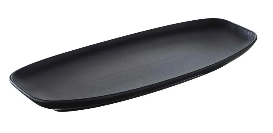 CLUB TELLER/ PLATTE/ SERVIERPLATTE 36 cm x 15 cm in gusseisener Optik