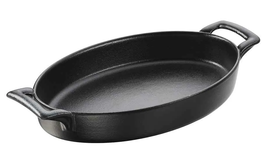AUFLAUFFORM 70 cl OVAL MIT GRIFFEN Gusseisenoptik REVOL