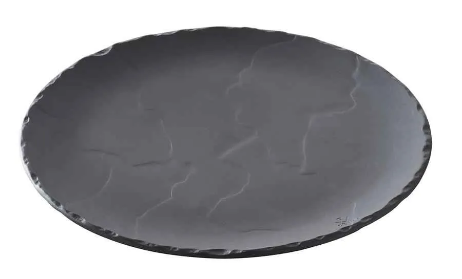 TELLER RUND/ BURGERTELLER/ STEAKTELLER/ SERVIERPLATTE 16 cm Matt schiefer styl