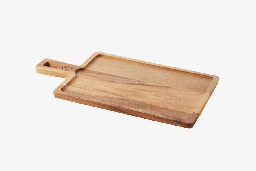 HOLZTABLETT Akazie 43 x 23 cm, RECHTECKIG FÜR STEAKPLATTE 30 x 20 cm