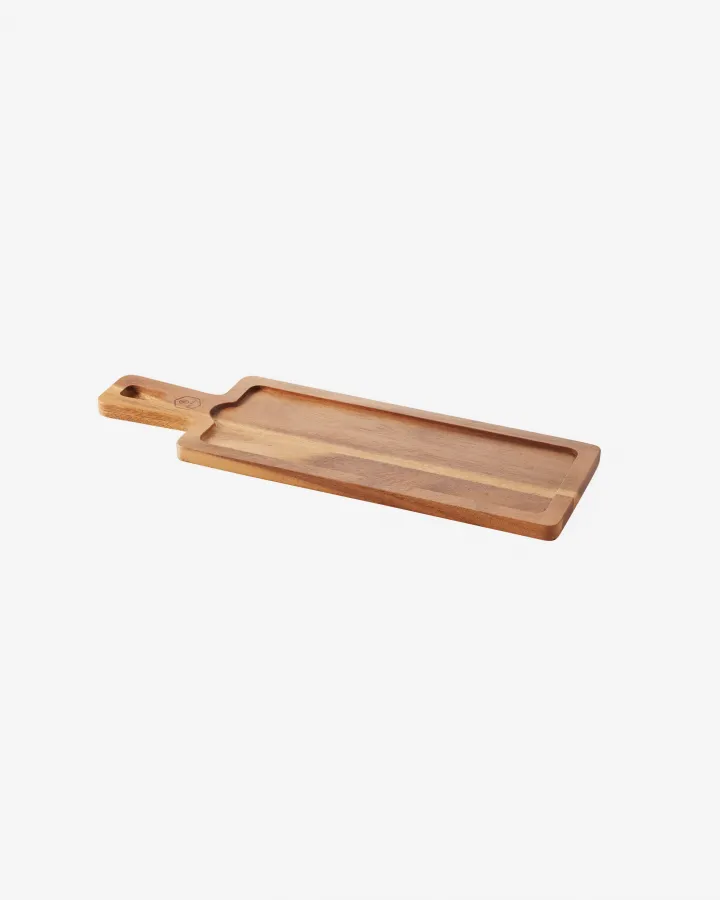 HOLZTABLETT 43 x 14 cm, RECHTECKIG FÜR TELLER/ PLATTE 30 x11 cm Akazie