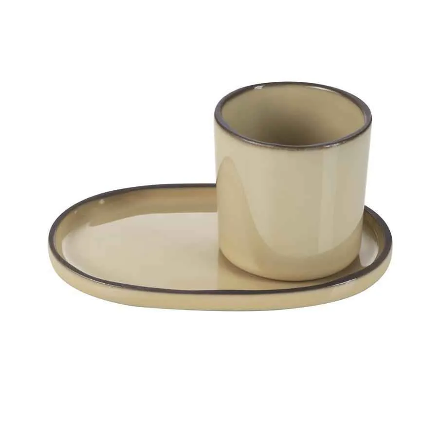 CARACTERE UNTERTASSE 13,5 x 8,3 x 1,2 cm Muskatnuss