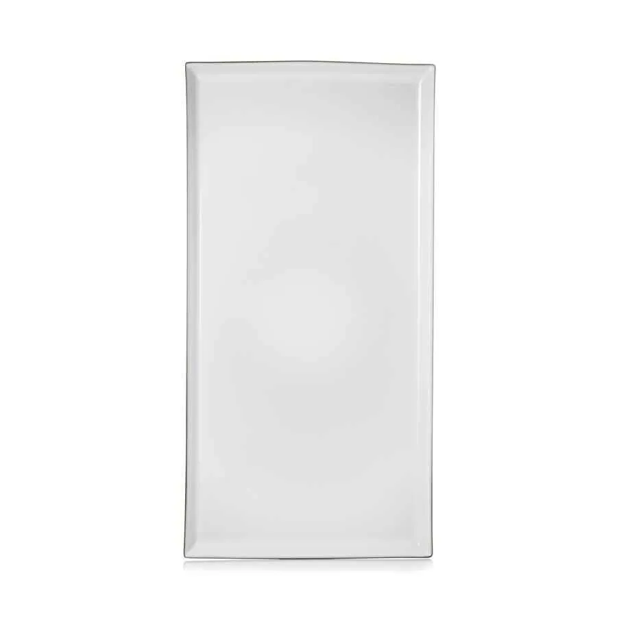 EQUINOXE RECHTECKIGE SERVIERPLATTE 55,5 cm Kumuluswolke weiss